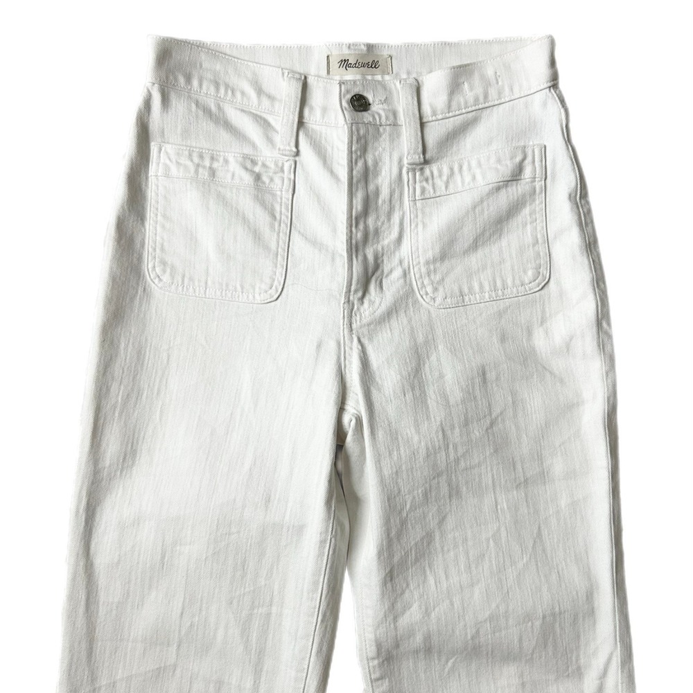 Madewell The Perfect Vintage Wide Leg Crop Jean White High Rise Patch Pocket 27 - Picture 3 of 8